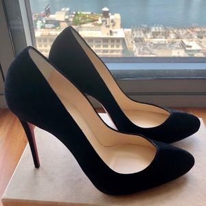 Christian Louboutin Breche Black Suede Heels 39.5